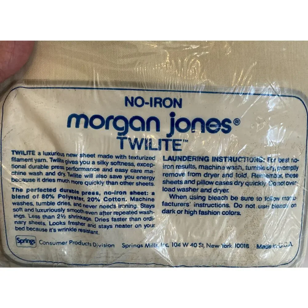 NIP Vintage Lady Pepperell Off White Full Flat Sheet‎ + Morgan Jones Pillowcases